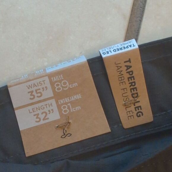 NWT Prana Double Peak Pant Charcoal Dark Grey Size 35 Waist - Picture 4 of 11